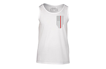 Image of Thin Blue Line Tank - Thin Red Line American Flag - Honor &amp; Respect, White - TRL-TANK-WHITE-L