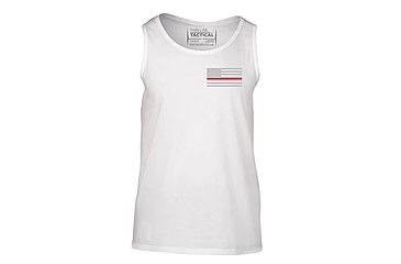 Image of Thin Blue Line Tank - Thin Red Line American Flag, White - RFLG-TANK-SMALL-LOGO-WHITE-XXL