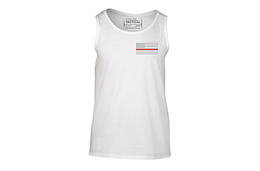 Image of Thin Blue Line Tank - Thin Red Line American Flag, White - RFLG-TANK-SMALL-LOGO-WHITE-LARGE