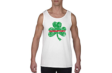Image of Thin Blue Line Thin Red Line Tank, Shamrock, White - STPAT-TRL-TANK-WHITE-LARGE