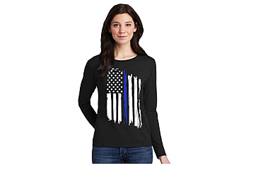 Image of Thin Blue Line Women's Long Sleeve - American - WOM-LS-TBLA-XXL