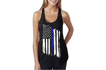 Image of Thin Blue Line Flag Racerback Tank - Womens, Black, Extra Large, WOM-TBLT-XL