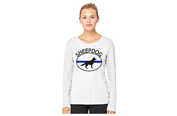 Image of Thin Blue Line Women's - Sheepdog Long Sleeve - WOM-LS-WHITE-SHEEP-XXL