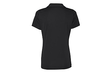 Image of Thin Blue Line Womens Polyester Polo - Embroidered Flag - TBL-WOMEN-POLO-BLACK-LARGE
