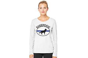 Image of Thin Blue Line Womens - Sheepdog Long Sleeve - WOM-LS-WHITE-SHEEP-LARGE