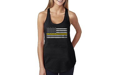 Image of Thin Blue Line Womens - Tank Classic Thin Gold Line - WOMEN-TANK-CLASSIC-GOLD-BLACK-XXL