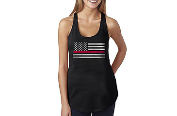 Image of Thin Blue Line Womens - Tank Classic Thin Red Line - WOMEN-TANK-CLASSIC-RED-BLACK-XL