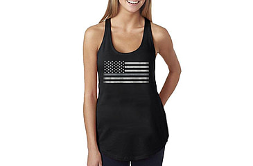 Image of Thin Blue Line Womens - Tank Classic Thin Silver Line - WOMEN-TANK-CLASSIC-SILVER-BLACK-XL