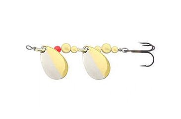 Image of Thomas Fishing Lures Double Spinn In-Line Spinner, 1 3/4in, 1/5 oz, Nickel/Gold, S500NG