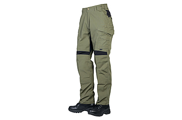 Image of TRU-SPEC Rip-Stop Pro Flex Unhemmed Pants - Mens, Range Green/ Black, Waist 38, Unhemmed, 1487087