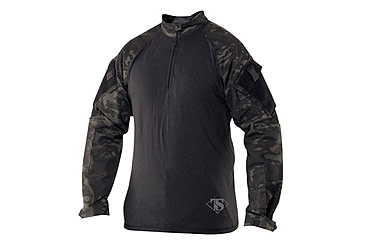 Image of Tru-Spec 1/4 Zip Tactical Response Combat Shirt 50/50 Nylon/Cotton Rip-Stop, MultiCam Black, Small Regular 2539003