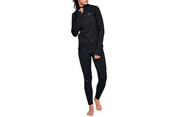 Image of Under Armour ColdGear 4.0 1/2 Zip Active Top - Womens, Black, Large, 1343319001LG