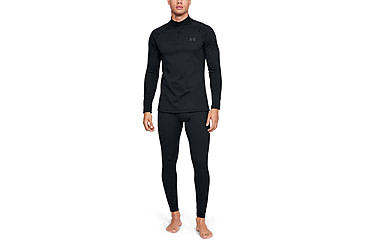 Image of Under Armour ColdGear Base 4.0 1/4 Zip Long Sleeve Top - Mens, Black, 2X-Large, 13432420012X