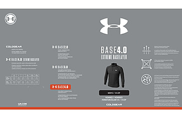 Image of Under Armour ColdGear Base 4.0 1/4 Zip Long Sleeve Top - Mens, Black, 2X-Large, 13432420012X
