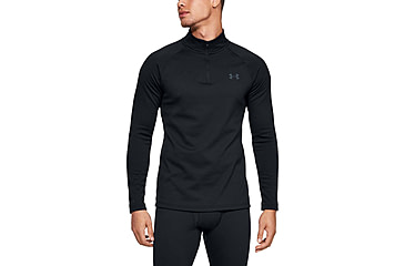 Image of Under Armour ColdGear Base 4.0 1/4 Zip Long Sleeve Top - Mens, Black, 2X-Large, 13432420012X