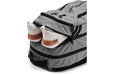 Image of Under Armour Hustle 6.0 Storm Backpack, Castlerock Full Heather/black/black - 1384672026OSFM