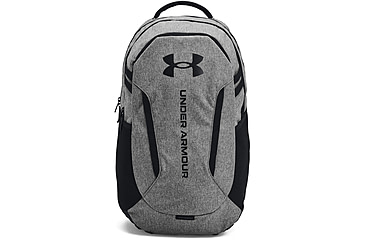 Image of Under Armour Hustle 6.0 Storm Backpack, Castlerock Full Heather/black/black - 1384672026OSFM