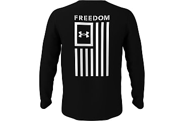 Image of Under Armour New Freedom Flag Long Sleeve T-Shirt - Mens, Black, Large, 1370813001LG