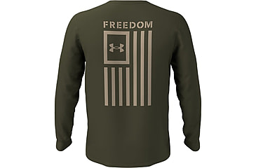 Image of Under Armour New Freedom Flag Long Sleeve T-Shirt - Mens, Marine OD Green, Large, 1370813390LG