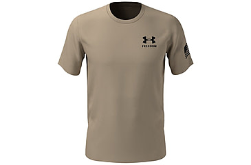 Image of Under Armour New Freedom Flag T-Shirt - Mens, Desert Sand / Black, Large, 1370810290LG