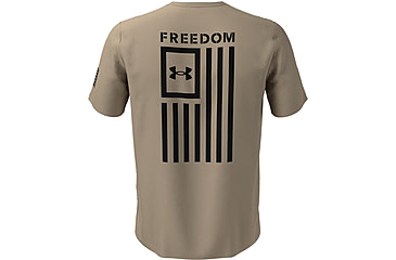 Image of Under Armour Freedom Flag T-Shirt - Men's, Desert Sand/Black, Large, 1370810290LG