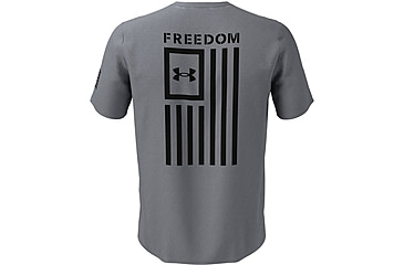 Image of Under Armour Freedom Flag T-Shirt - Men's, Steel Medium Heather/Black, 3XL, 13708100353X