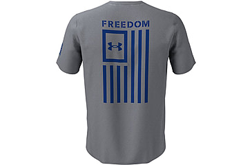Image of Under Armour Freedom Flag T-Shirt - Men's, Steel Medium Heather/Royal, 2XL, 13708100362X