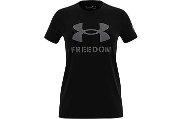 Image of Under Armour New Freedom Logo T-Shirt - Womens, Black / Graphite, Small, 1370815001SM