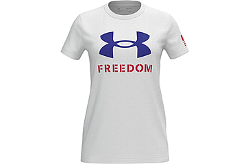 Image of Under Armour New Freedom Logo T-Shirt - Womens, White, Small, 1370815100SM