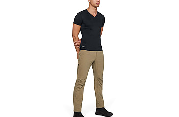 Image of Under Armour Tactical HeatGear Compression V-Neck T-Shirt - Mens, Black, Large, 1216010001LG