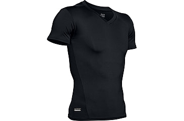 Image of Under Armour Tactical HeatGear Compression V-Neck T-Shirt - Mens, Black, Large, 1216010001LG