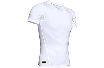 Image of Under Armour Tactical HeatGear Compression V-Neck T-Shirt - Mens, White, 3X-Large, 12160101003X