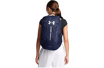 Image of Under Armour Ua Hustle 6.0 Backpack, Midnight Navy/midnight Navy/metallic Silver - 1384672411OSFM