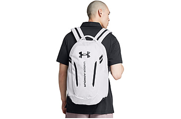 Image of Under Armour Ua Hustle 6.0 Backpack, White/white/black - 1384672100OSFM