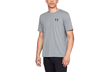 Image of Under Armour UA Sportstyle Left Chest T-Shirt - Mens, Steel Light Heather, 3X-Large, 13267990363XL