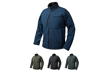 Image of Vertx Downrange Soft Shell Jacket VTX8830 w/ Water Repellent Shell, Bering Blue, Burnt Ash, Shadow Grey, Slate Grey