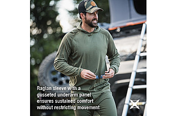 Image of Vertx Merino Base Layer Hoody - Mens, Ranger Green, 2XL, VTX1529RGN2XLNA