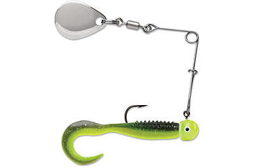 Image of VMC Curl Tail Spinnerbait, Black Chartreuse Glow, 1/16oz, CTS116BLKCHG