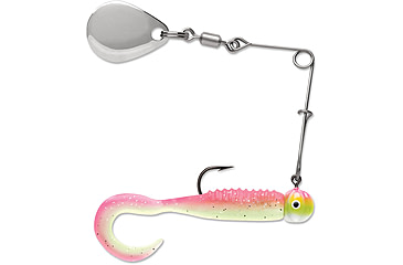 Image of VMC Curl Tail Spinnerbait, Pink Chartreuse Glow, 1/8oz, CTS18PCGL