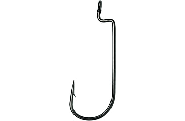 Image of VMC Heavy Duty Worm Hook, Offset, Resin Closed Eye, Black Nickel, Size 4/0, 5 Per Pack, HDWM#4/0BNPP