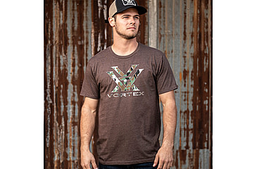 Image of Vortex Camo Logo Short Sleeve T-Shirt - Mens, Brown Heather, Small, 120-15-BRHS