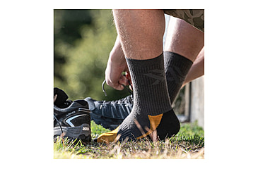 Image of Vortex Everyday Trekker Crew Sock, Charcoal/Black Gold, Extra Large, 120-25-CHRXL