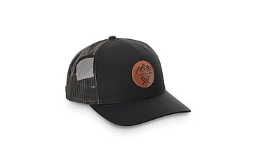 Image of Vortex Three Peaks Cap w/Leather Patch - Mens, Black, One Size, 121-01-BLK
