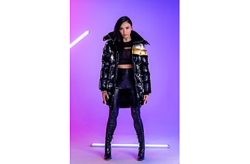 Image of Woodpecker Penguin Long Coat - Womens, Firebird/Black Gold, S, WPW008-FB-S