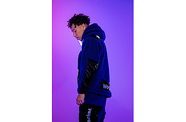 Image of Woodpecker Teddy Fleece Hoodie, Navy, S, WPU002A-NAV-S