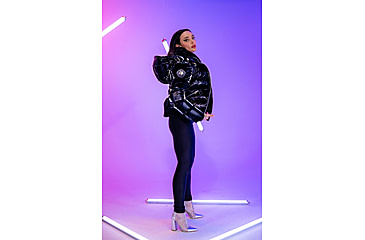 Image of Woodpecker Woody Bomber Jacket - Womens, Firebird/Black Gold, M, WPW006-FB-M