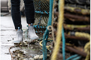 Image of Xtratuf Leather 6 in Ankle Deck Boot - Womens, Gray/Isa Dolphin/Blue Mirage/Waveprint, 6, XWAL-1BG-GRY-060