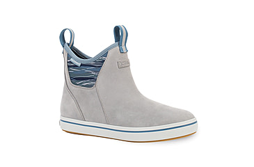 Image of Xtratuf Leather 6 in Ankle Deck Boot - Women's, Gray/ISA Dolphin/Blue Mirage/WavePrint, 6, XWAL-1BG-GRY-060