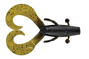 Image of Yamamoto Baits Cowboy Creature Bait, 4in, 7pk, Dark Pumpkin w/Purple Black Emerald Flake, 136-07-358