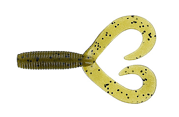 Image of Yamamoto Baits Double Tail Grub 4in, 20pk, Green Pumpkin with Black, 15-20-297